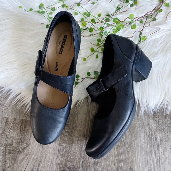 Clarks Collection Emslie Lulin Leather Mary Jane Pumps Comfort Shoe Size 9.5 - Picture 9 of 9